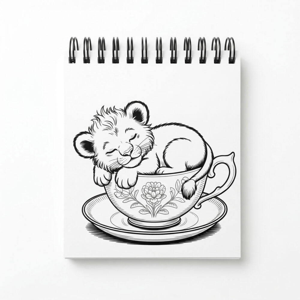 Teacup Animals – Mini Coloring Book (Travel Size) - Image 3