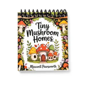 Tiny Mushroom Homes – Mini Coloring Book (Travel Size)